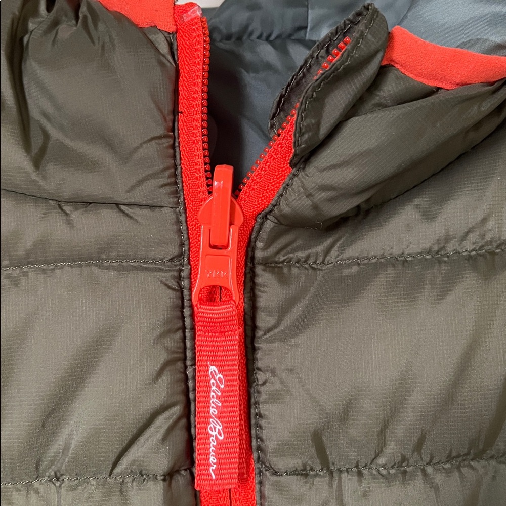 Eddie Bauer Reversible Puffer Jacket with Camouflage Bright Orange Trim Size XL - Picture 6 of 13